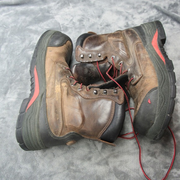 Red Wing Mens‎ Boots 11 D Brown Safety Toe Work Lace Up Traction Tred Lite 3522 main image 13